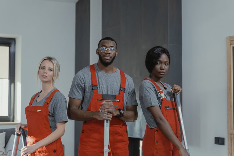 Professional residential cleaning team ready to restore a home to a spotless standard